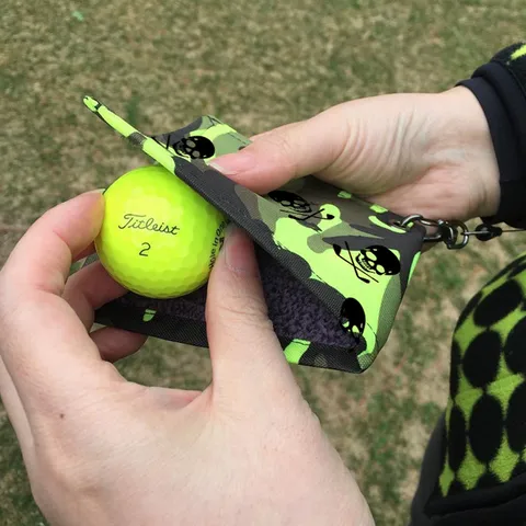 Golfball Reinigungstuch Camouflage Totenkopf Muster Mikrofaser Golfschlägerreiniger Mit Ausziehbarem Clip Tragbares Sportzubehör