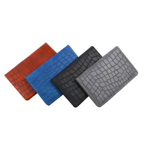 Portapassaporto da Uomo in Pelle PU Motivo Coccodrillo Custodia per Documenti da Viaggio Organizer per Carte