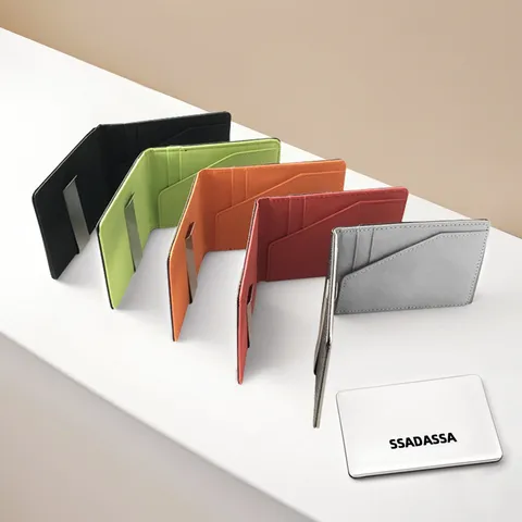 Minimalistischer PU-Leder Kartenhalter Brieftasche Mit Geldklammer Multifunktionale Schlanke Kreditkartentasche Für Damen Und Herren