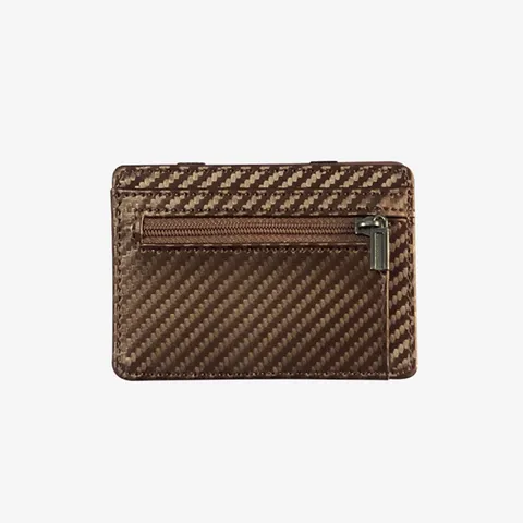 Kurze Magische Brieftasche Im Koreanischen Stil PU Leder Gewebte Textur Mehrere Kartenfächer Schlanke Geldbörse Unisex