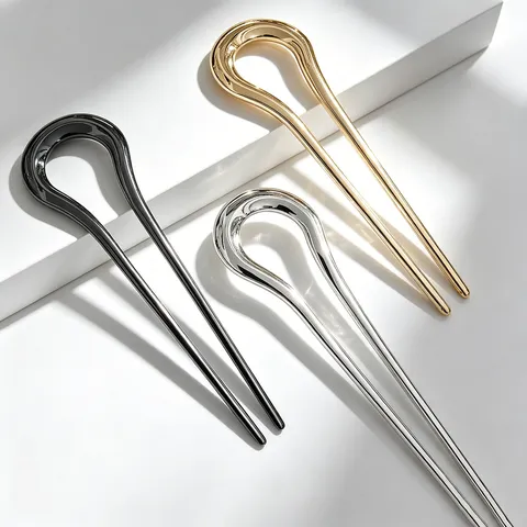 Épingle à Cheveux en Alliage de Zinc en Forme de U Minimaliste Fourche à Cheveux Élégante Pour Femmes Accessoire de Coiffure Rétro
