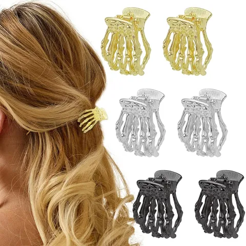 Gothische Haarklammer Legierung Fledermaus Spinne Skelett Hand Haarschmuck Für Damen Halloween Dunkler Stil Punk Clip