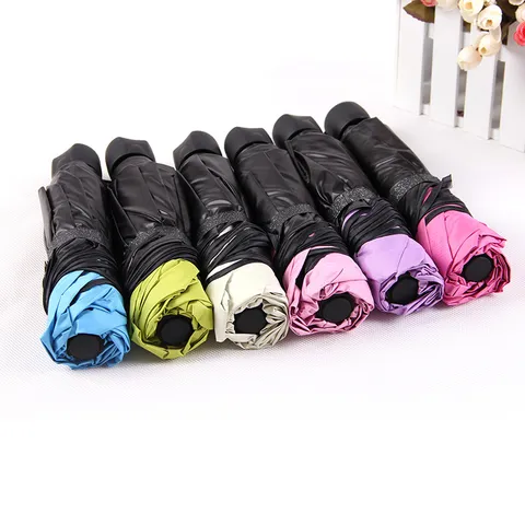 Portable Folding Umbrella UV Protection Black Coating Waterproof Rain And Sun Umbrella Floral Pattern