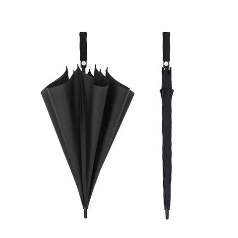 Large Golf Umbrella Straight Long Handle Windproof Automatic Open Pongee Fabric With EVA Handle And Strap Cover