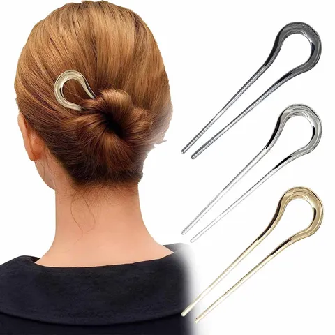 Épingle à Cheveux en Alliage de Zinc en Forme de U Minimaliste Fourche à Cheveux Élégante Pour Femmes Accessoire de Coiffure Rétro