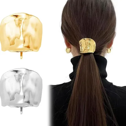 Pinces à Cheveux Géométriques en Alliage de Zinc Ensemble de Manchettes de Queue de Cheval Crochet à Cheveux Irrégulier en Métal Coiffure Accessoires de Cheveux Premium pour Femmes