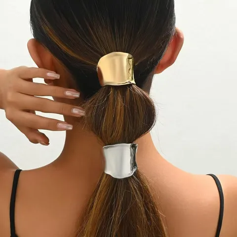 Pinces à Cheveux Géométriques en Alliage de Zinc Ensemble de Manchettes de Queue de Cheval Crochet à Cheveux Irrégulier en Métal Coiffure Accessoires de Cheveux Premium pour Femmes