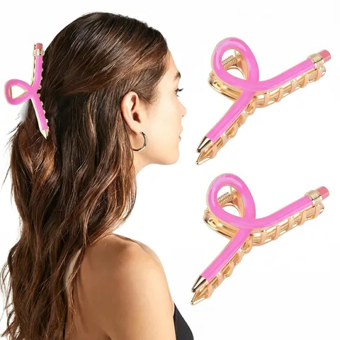 Kreative Bleistiftform Metall Haarklammer Süße Schreibwaren Stil Haarfang Haarstyling Zubehör Für Damen Mädchen
