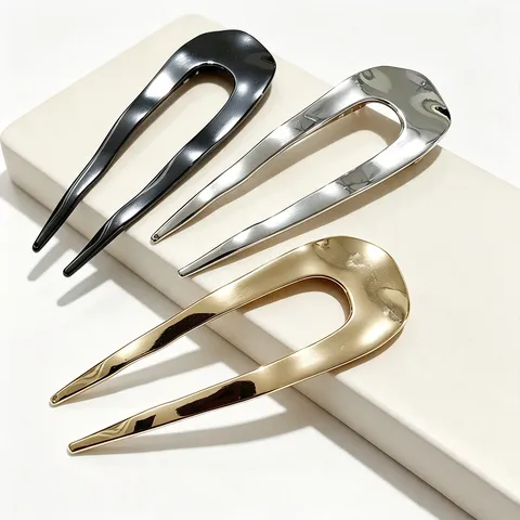 Forcina a U in Lega di Zinco Minimalista Occidentale Stile Cinese Bun Hair Stick Copricapo Moda Accessori per Capelli Donna