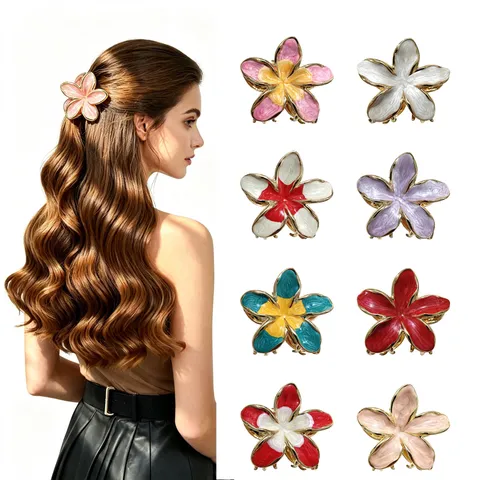 Frangipani Blume Haarklammer Legierung Haarschmuck Elegant Floral Damen Haarnadeln Französischer Stil Urlaub Kopfschmuck