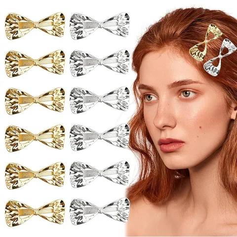 Fashion Zinc Alloy Heart Bowknot Star Geometric Hair Clip Metallic Side Barrette Bangs Clip Headwear For Women Jewelry Gift