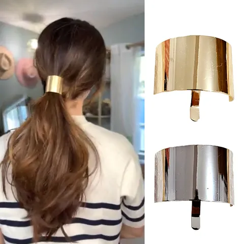 Fermaglio per Capelli Geometrico a Fiocco Clip per Coda di Cavallo Forcina a U da Donna in Lega di Zinco Oro Argento
