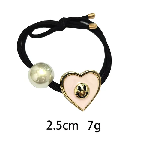 Legering Kunstparel Hart Haarbanden Elastische Haarelastiekjes Woon-werkverkeer Paardenstaart Houder Smiley Gezicht Cartoon Beer Haaraccessoires Voor Vrouwen