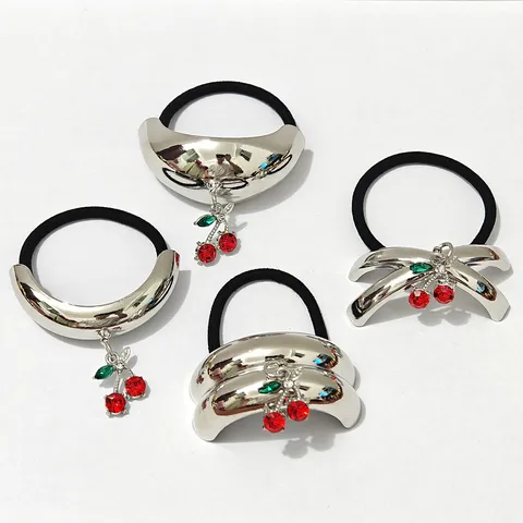 Minimalistisch Legierung Glänzend Haargummi Geometrisch Metall Haarschmuck Für Damen Tägliche Mode Pferdeschwanzhalter