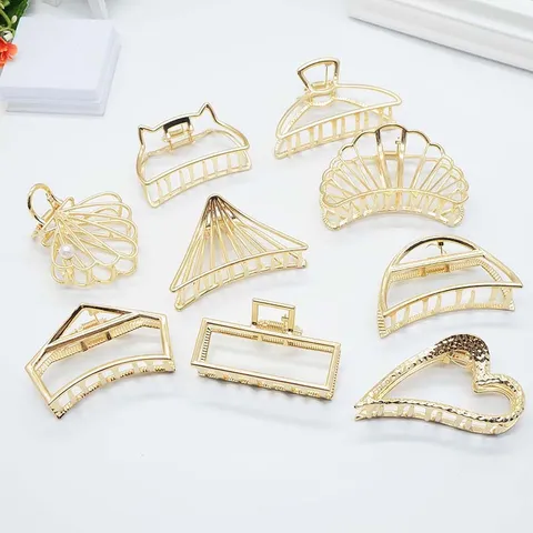 Minimalistischer Zinklegierungs Metall Haarklammer Große Geometrische Muschel Schmetterling Haarschmuck Für Damen Tägliches Styling
