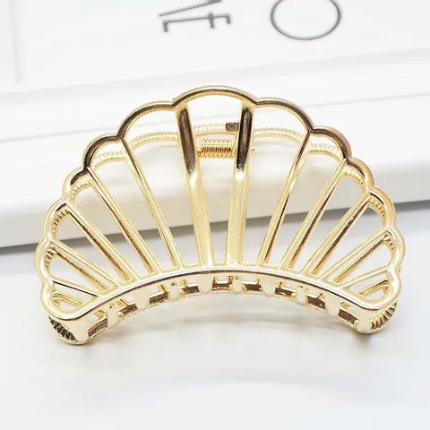 Minimalistischer Zinklegierungs Metall Haarklammer Große Geometrische Muschel Schmetterling Haarschmuck Für Damen Tägliches Styling