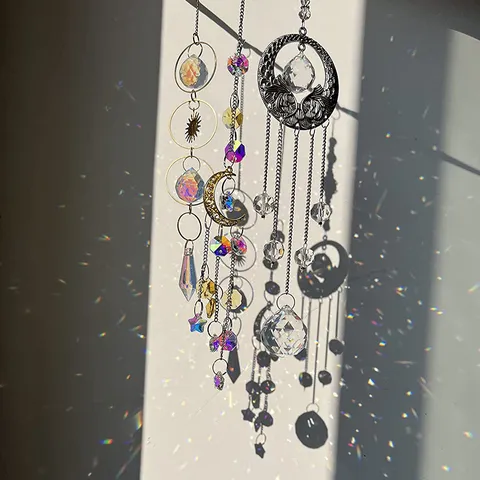 Acchiappasole in Cristallo Pendente Sospeso per Finestra Prisma in Vetro K9 Creatore di Arcobaleno per Decorazioni di Interni da Giardino di Casa Regalo