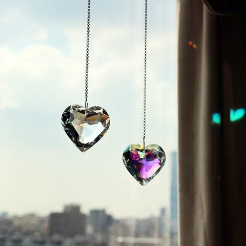 Acchiappasole in Cristallo a Forma di Cuore Sospensione per Finestra Ornamento Sospeso in Cristallo K9 Creatore di Arcobaleno
