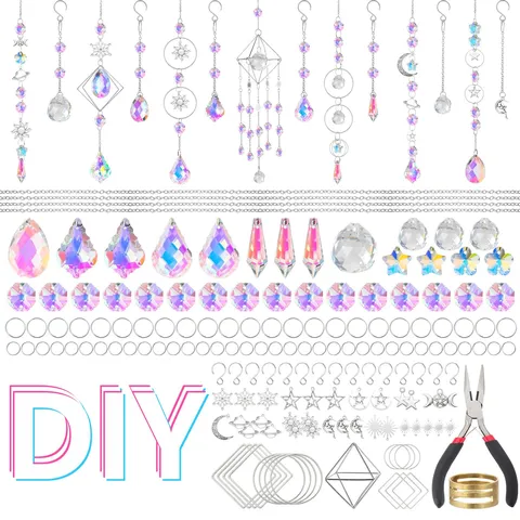 Kit DIY Acchiappasole in Cristallo Prisma Sospeso Acchiappasole Finestra Decorazione per la Casa Set di Vetro di Cristallo