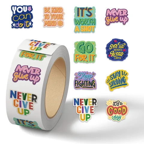 Pegatinas en Rollo en Inglés Motivacionales Pegatinas Decorativas de Letras Coloridas Para Diario Scrapbooking Suministros Escolares y de Oficina