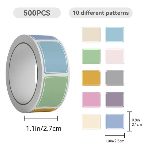 Colorful Self Adhesive Label Stickers Decorative Tape For Handbook Journal Envelopes Laptop Stationery Supplies