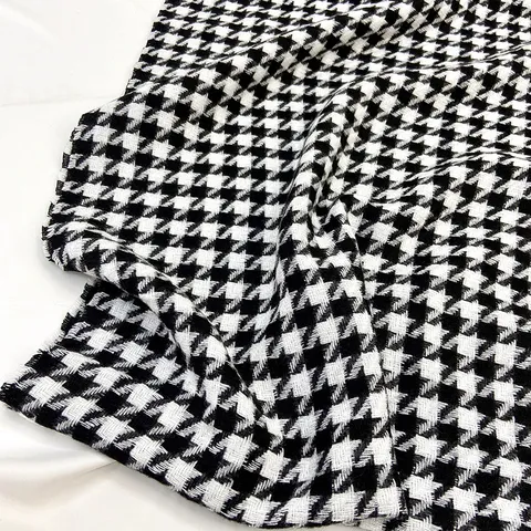 Femme Hiver Chaud Écharpe Pied-de-poule Imitation Cachemire Gland Châle Classique Écharpe Longue Douce