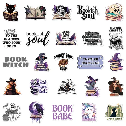 Bookish Sticker Waterproof Vinyl Aesthetic Decals For Laptop Journal Water Bottle Phone Case Scrapbooking