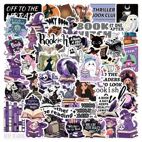 Bookish Sticker Waterproof Vinyl Aesthetic Decals For Laptop Journal Water Bottle Phone Case Scrapbooking