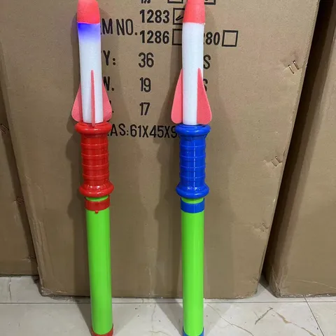Hand Push Light Up Toy Bazooka Rocket Launcher Outdoor Interactive Game Toy With Sound For Kids Entertainment