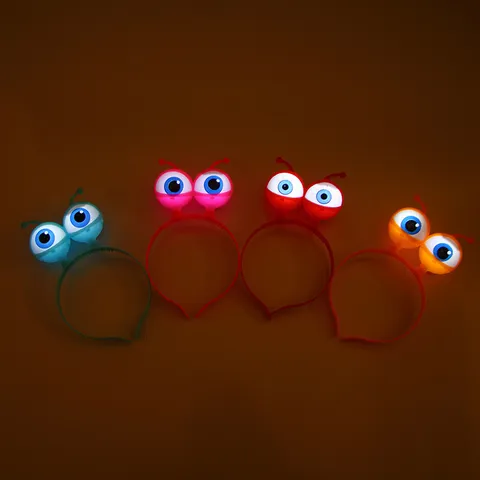 LED Glowing Eyeball Headband Alien Light Up Hair Hoop Glow Hair Accessories For Party Prom Halloween Costume Props