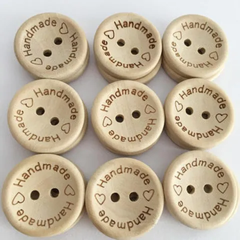 Botones de Madera Grabados a Láser Hechos a Mano Forma de Cuenco Redondo Costura Manualidades DIY Accesorios de Ropa Tamaños Mixtos