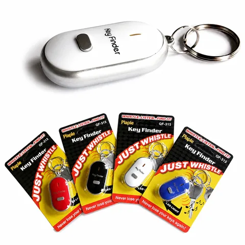 Smart Sound Control Key Finder LED Light Anti Lost Whistle Keychain Portable Plastic Key Ring Electronics Gadget