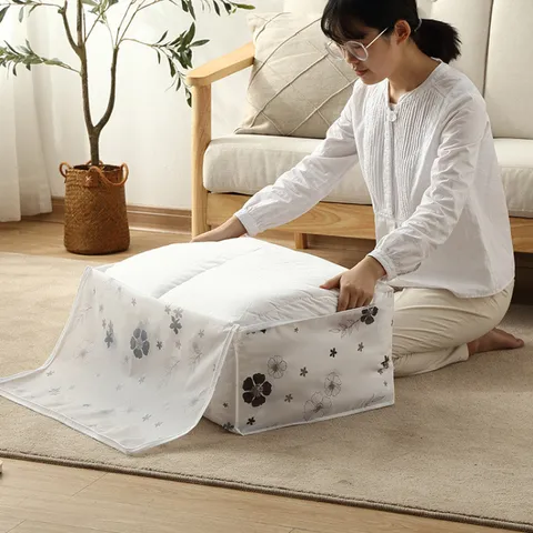 Borsa per Trapunte in PEVA di Grande Capacità Impermeabile Contenitore Organizer per Coperta con Finestra Trasparente e Cerniera