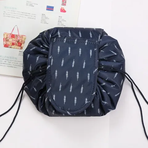 Portable Travel Drawstring Cosmetic Bag Waterproof Nylon Lazy Makeup Storage Pouch Organizer For Women