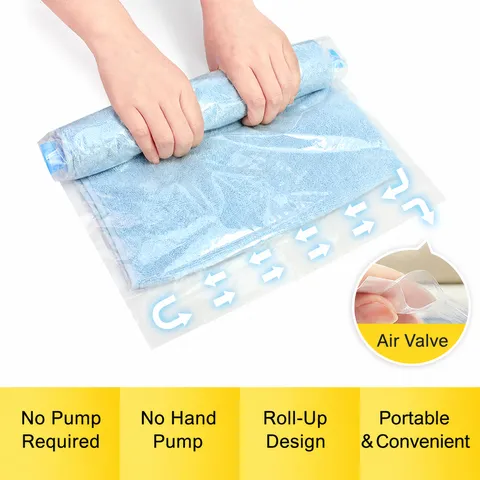 Reis Vacuüm Opbergzakken Handrol Compressie Zakken Draagbare Bagage Organizer Tassen Voor Kleding Dekens