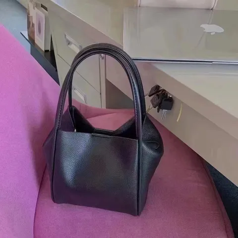 Large Capacity PU Leather Bucket Bag Women Fashion Casual Handbag Versatile Solid Color Shoulder Underarm Bag