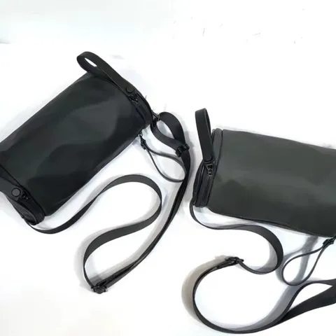 Men's Casual Waterproof PU Chest Bag Solid Color Fashion Crossbody Bag