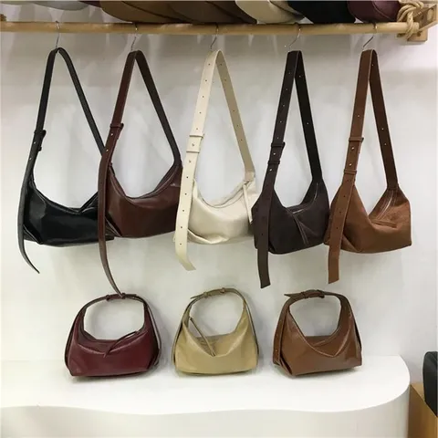 Minimalist Soft Texture Dumpling Underarm Bag PU Leather Casual Commuter Single Shoulder Crossbody Bag For Women