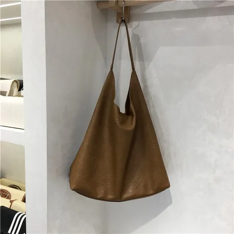 Large Capacity Soft Leather Tote Bag For Women Casual Lazy Style Versatile Shoulder Bag Autumn Winter New Handbag