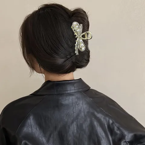 Große Strass Haarkralle Mit Künstlichen Perlen Hohles Herz Blume Stern Metall Haarspange Für Damen Elegante Party Haarschmuck