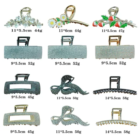 Elegant Alloy Rhinestone Hair Claw Clip Sweet Swan Floral Geometric Metallic Shark Clip Artificial Pearl Hairwear For Women Banquet Party