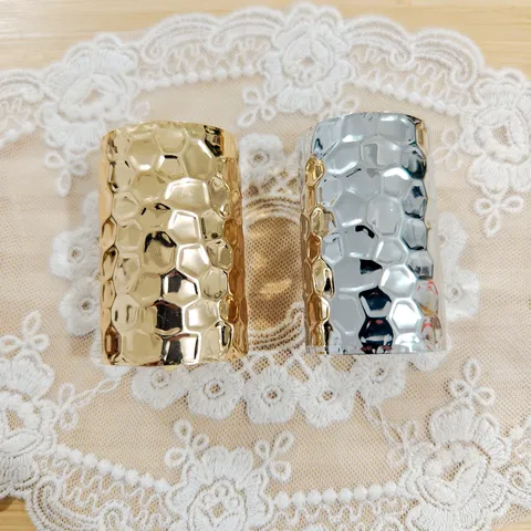 Metal Hair Ring Geometric Ponytail Holder For Women Punk Style Gold Silver Electroplated Brushed Metal Liquid Texture Hair Clips