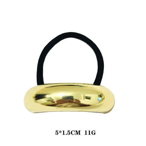 Minimalistische Legierung Geometrische Haargummi Hellgold Knoten Halbrunde Ponytail Halter Elastische Haarseil Modeschmuck Haarschmuck Für Damen