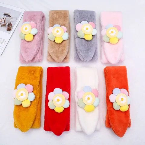 Kinder Winter Warm Plüsch Schal Süßes Sonnenblumen Design Weicher Baumwoll Halswärmer Für Jungen Und Mädchen Tägliche Ausflüge
