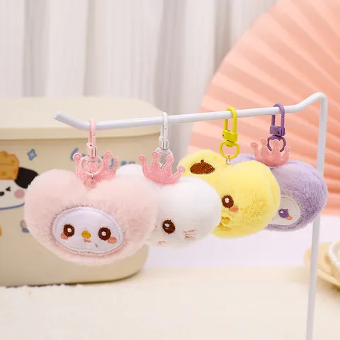 Süßer Cartoon Herz Plüsch Anhänger Schlüsselanhänger Schultasche Tasche Hängendes Ornament Weiches Kuscheltier Brosche Zubehör Geschenk