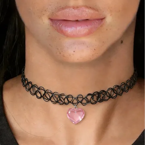 Minimalist Alloy Tattoo Choker Necklace Cute Cartoon Animal Fruit Pendant Fashion Short Clavicle Chain Jewelry Gift