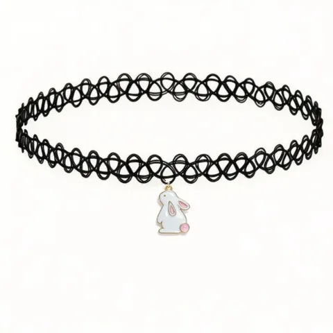 Minimalist Alloy Tattoo Choker Necklace Cute Cartoon Animal Fruit Pendant Fashion Short Clavicle Chain Jewelry Gift