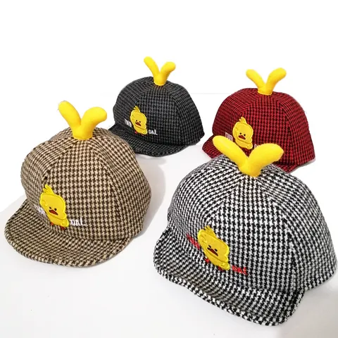 Kinder Winter Warme Mütze Süße Cartoon Ente Ohr Dekoration Hahnentritt Kleinkind Baby Beanie Kappe Säugling Zubehör
