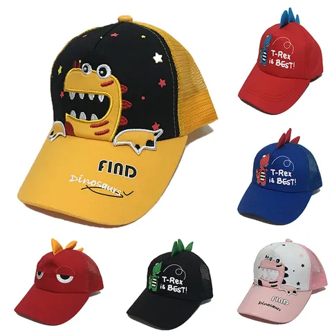 Kinder Cartoon Dinosaurier Baseballkappe Atmungsaktive Mesh Sonnenhut Kinder Frühling Sommer Verstellbare Süße Outdoor Mütze
