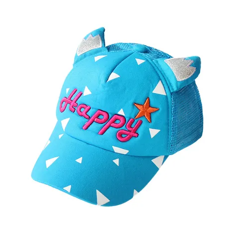 Kinder Baseballkappe Süßes Horn Design Baumwolle Mesh Verstellbar Sonnenschutz Hut Für Jungen Mädchen Sommer Outdoor Kinderhut